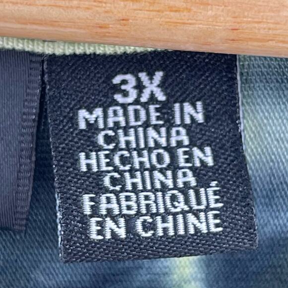 Nina Leonard Scoop Neck Tie-dye Print T-Shirt Dress Pockets Rayon Comfy Size 3X - Picture 8 of 11